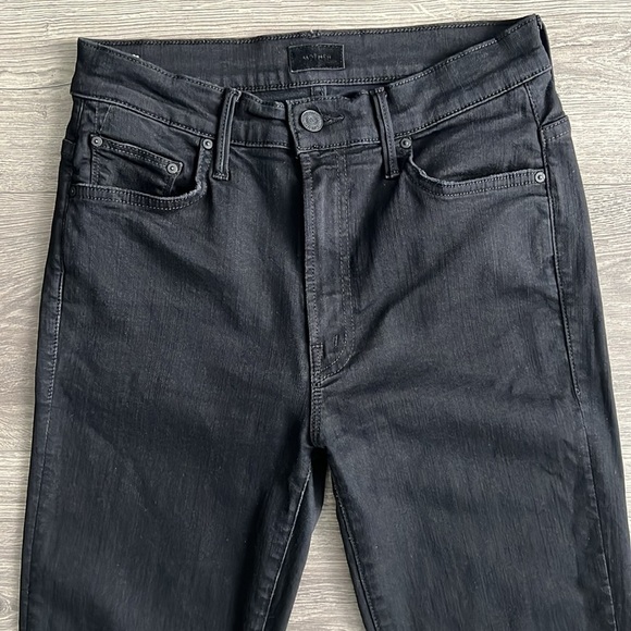 MOTHER The Insider Crop Step Fray Not Guilty Size 28 Bootcut Black Grunge 90s - Picture 6 of 12